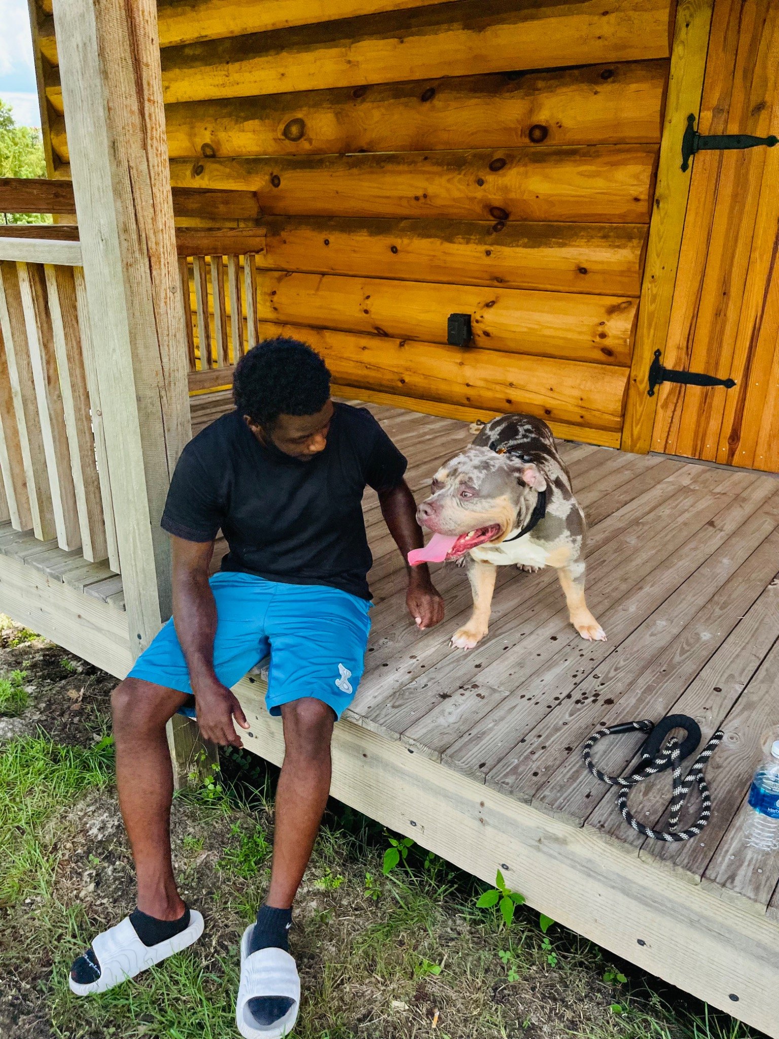 Kameron Riley with Tank, the Blue Titan