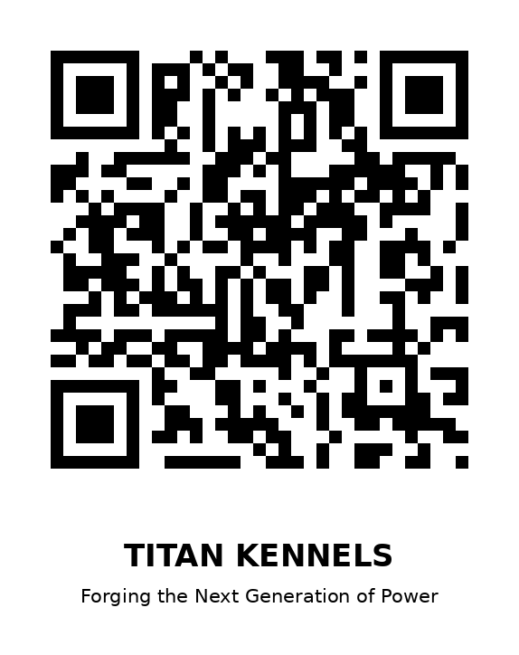 QR code for the official Titan Kennels website